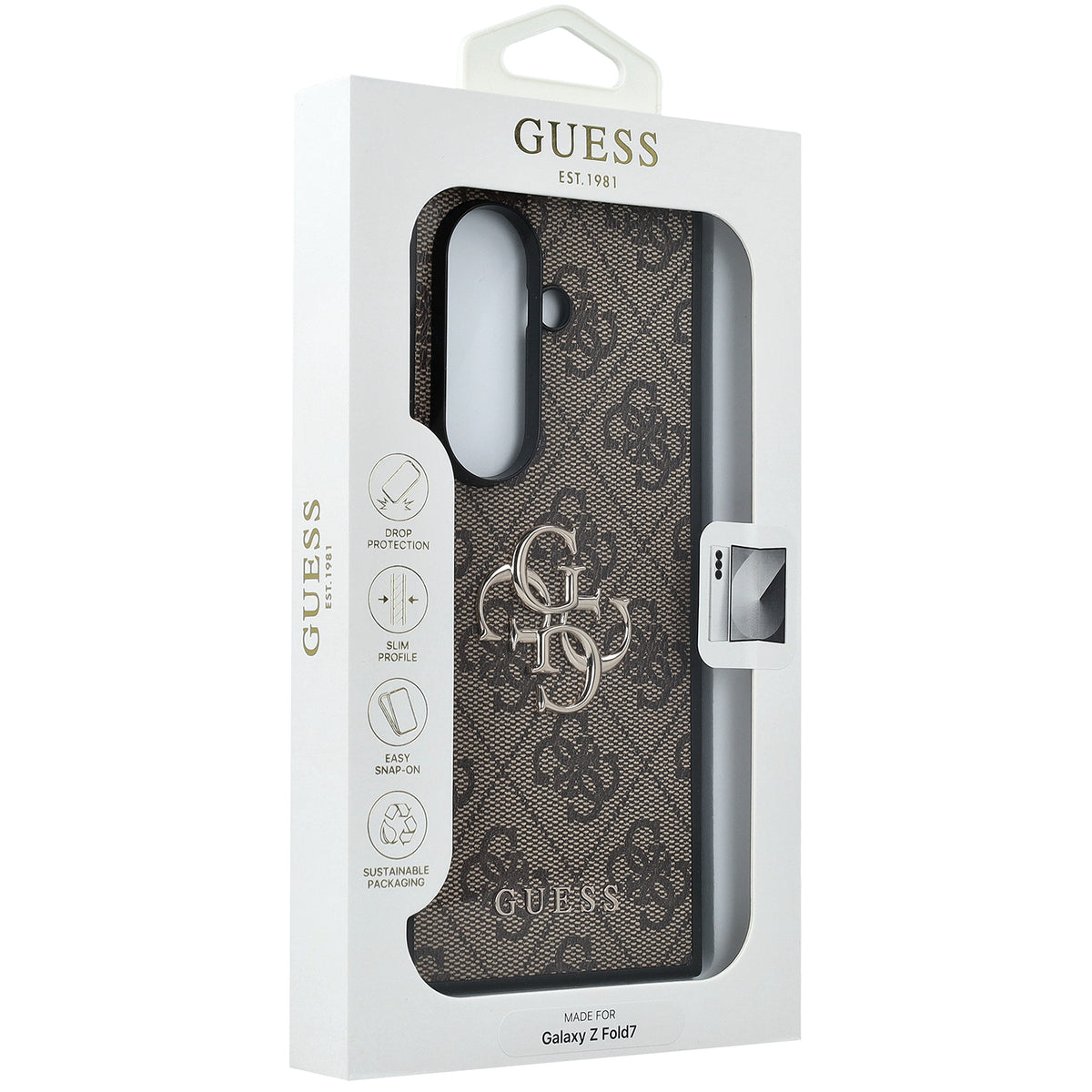 Handyhülle für Galaxy Z Fold7, Guess Hardcase 4G Big Metal Logo, Braun