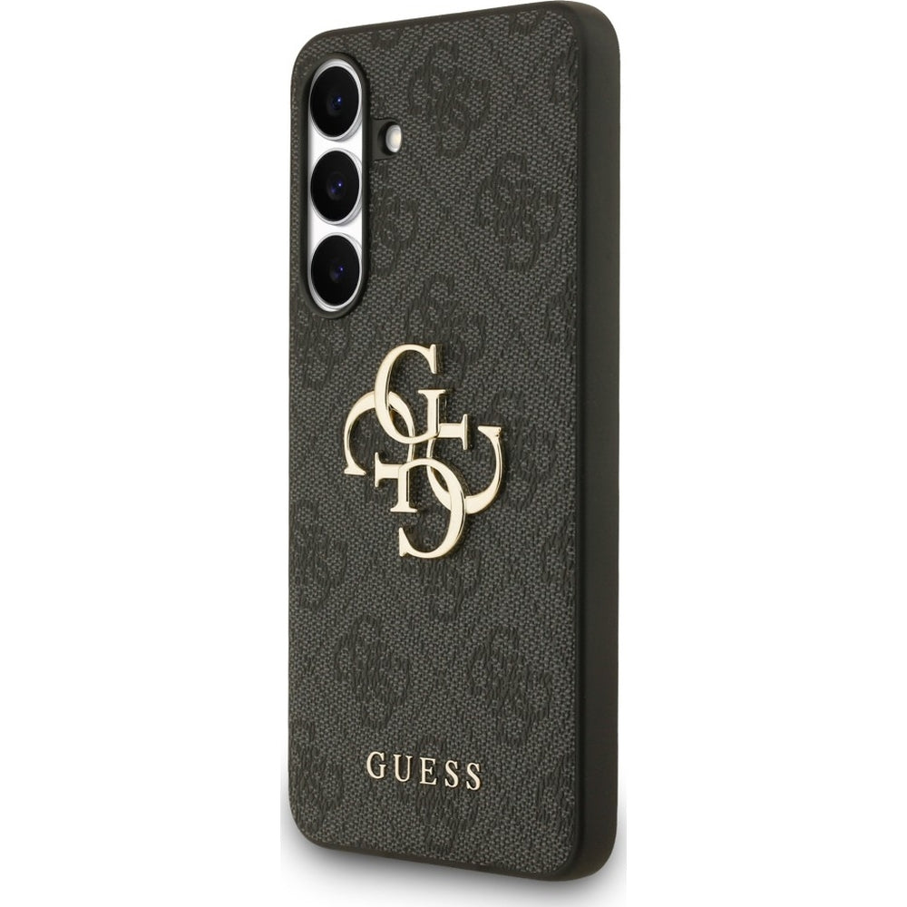 Handyhülle für Galaxy S25 FE, Guess Hardcase 4G Big 4G Classic Logo, Schwarz mit Goldenen Elementen