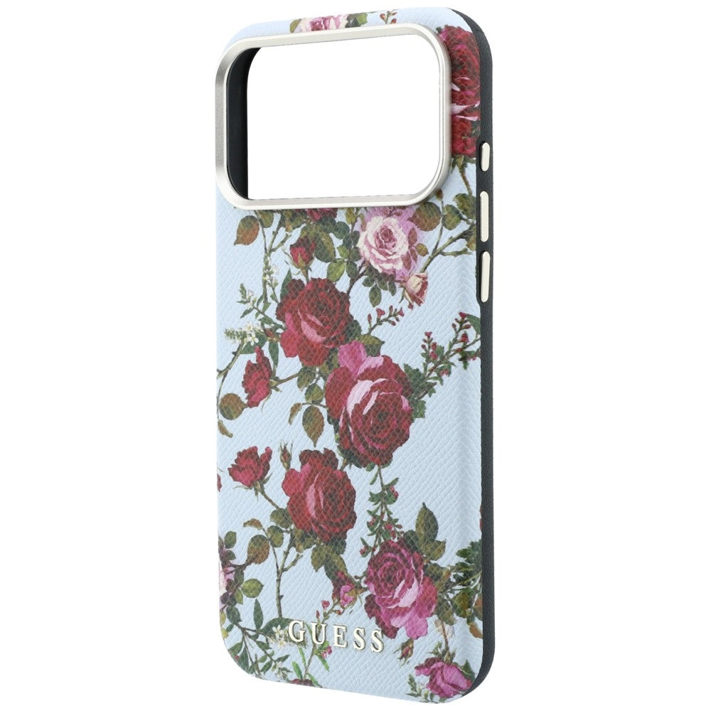 Guess Handyhülle Blossom Roses Print MagSafe für iPhone 18 Pro Max / 17 Pro Max, Blau mit Blumenmotiv (6/8)