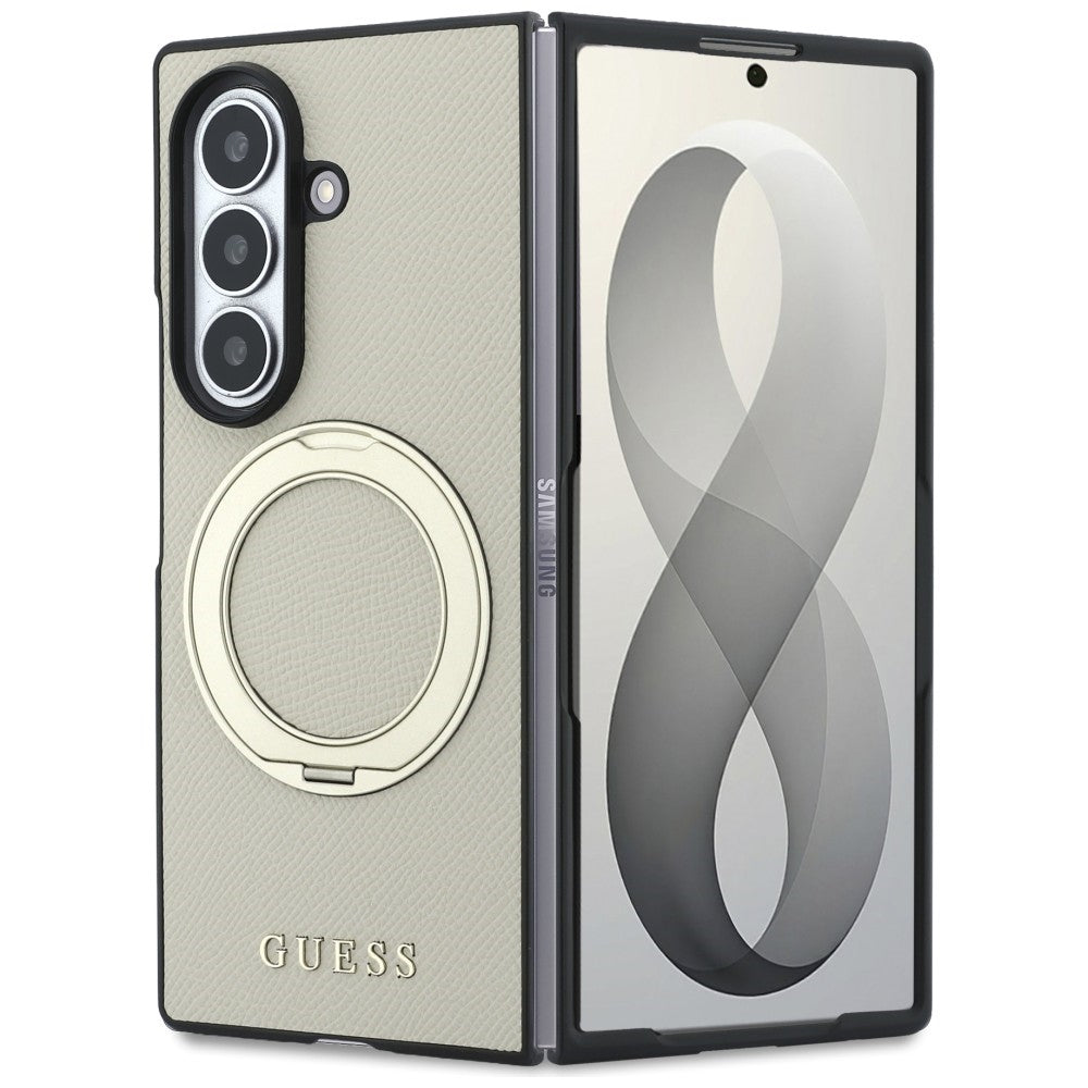 Handyhülle Guess Magnetic Ring Stand Classic für Galaxy Z Fold8 Ultra mit MagSafe, Beige