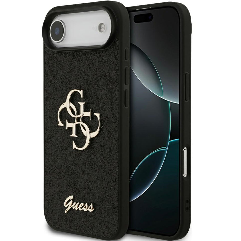 Handyhülle für iPhone Air, Guess Fixed Glitter Big 4G, Schwarz-Glitter