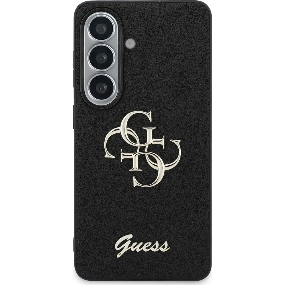 Handyhülle für Galaxy S26, Guess Fixed Glitter, Schwarz glitzernd mit Big Logo