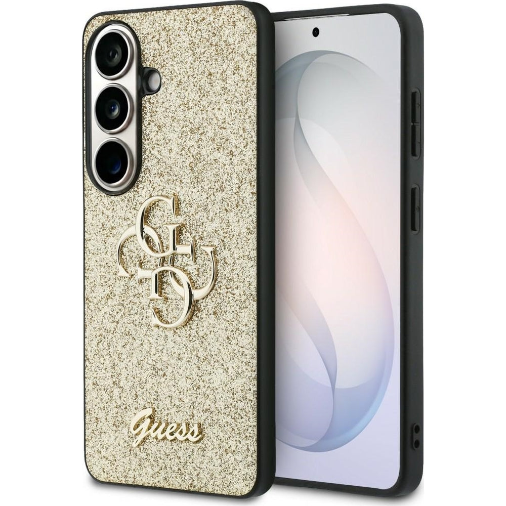 Handyhülle für Galaxy S26, Guess Fixed Glitter, Goldglitzernd mit Big Logo