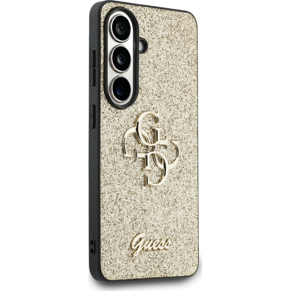 Handyhülle für Galaxy S26, Guess Fixed Glitter, Goldglitzernd mit Big Logo