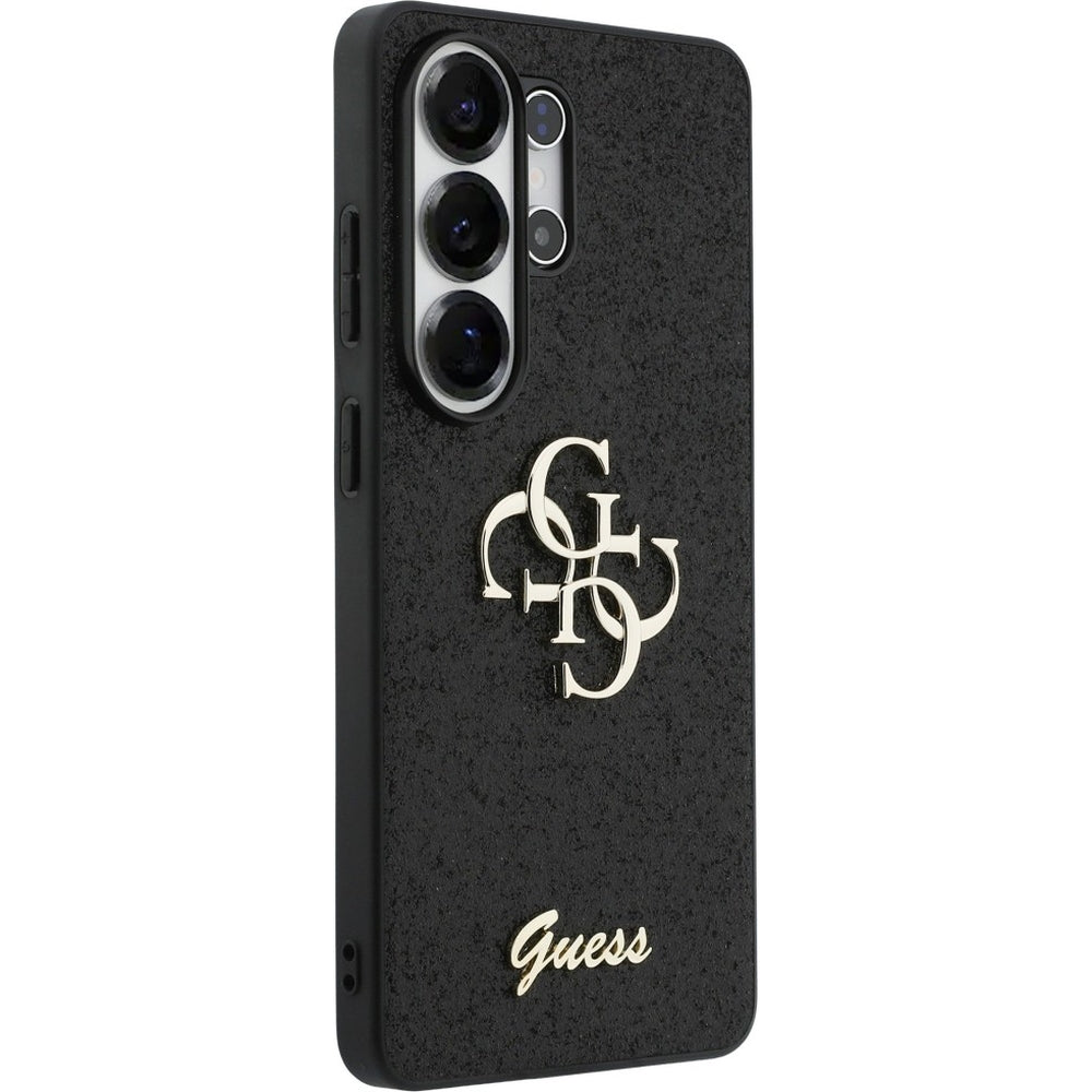 Handyhülle für Galaxy S26 Ultra, Guess Fixed Glitter, Schwarz glitzernd mit Big Logo
