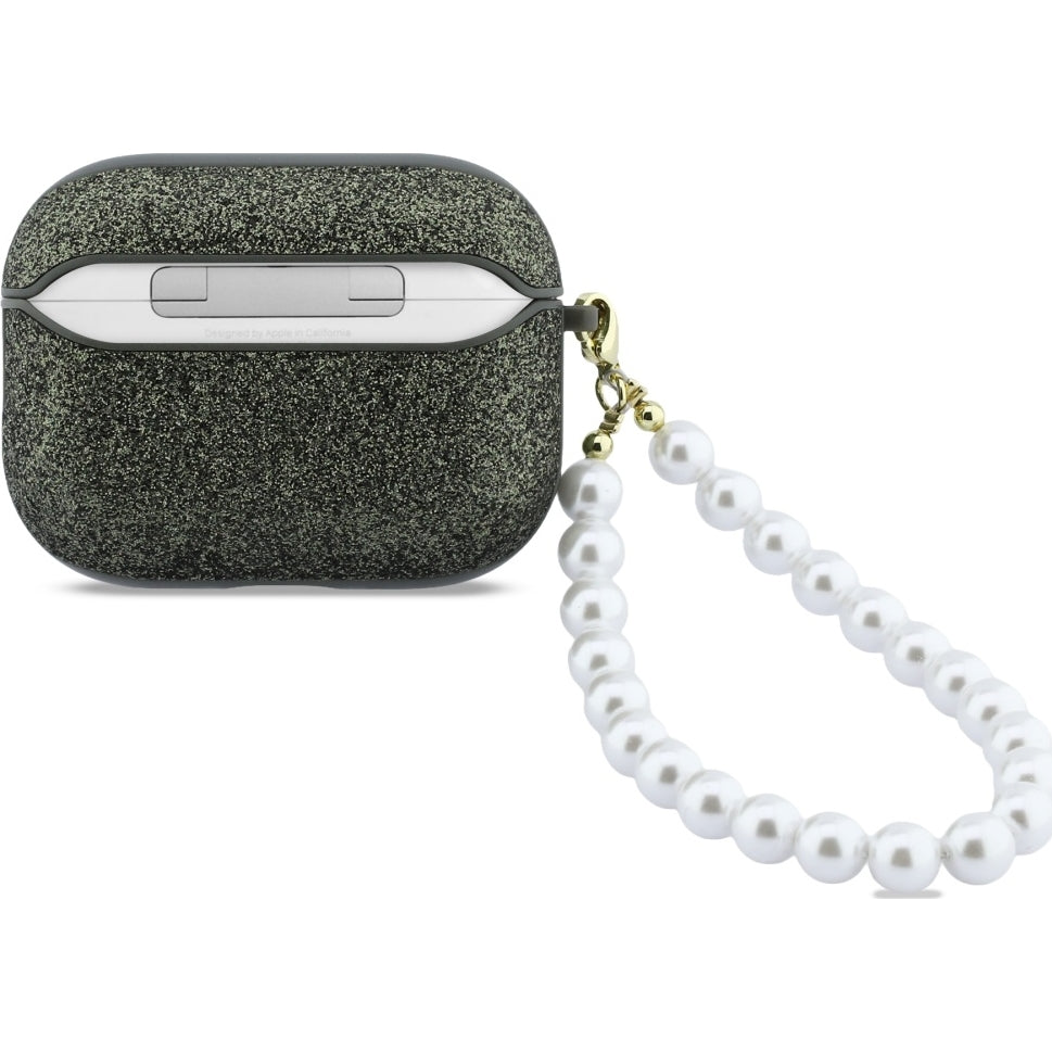 Schutzhülle Guess Glitter Pearl Strap Case für AirPods Pro 3, Grün