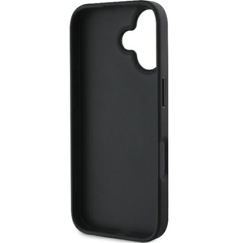 Handyhülle für iPhone 16, Guess Hardcase 4G Big Metal Logo, Schwarz