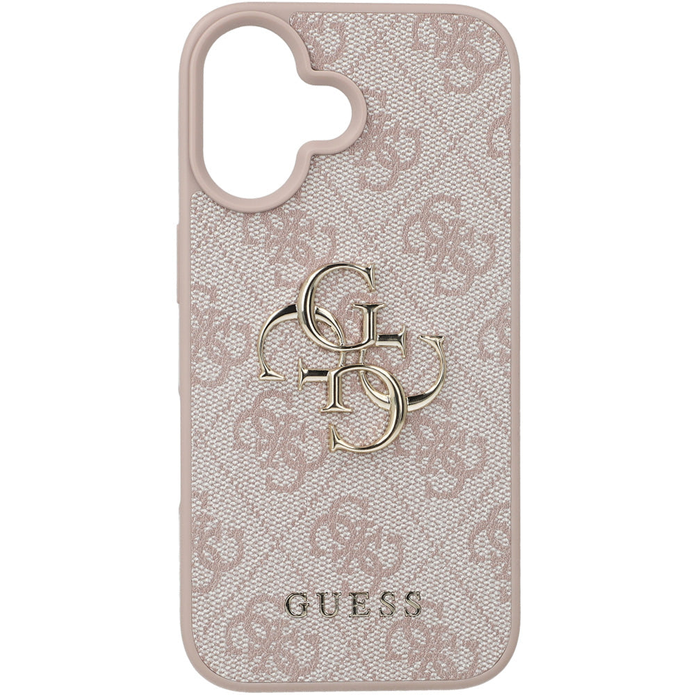 Handyhülle für iPhone 16, Guess Hardcase 4G Big Metal Logo, Rosa