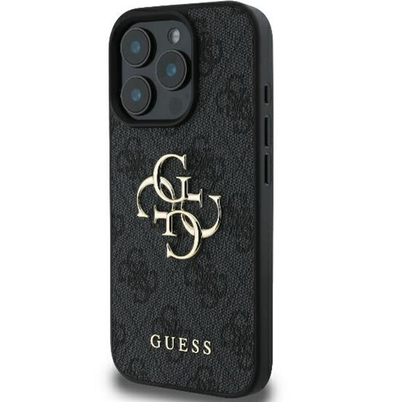 Handyhülle für iPhone 16 Pro Max, Guess Hardcase 4G Big Metal Logo, Schwarz