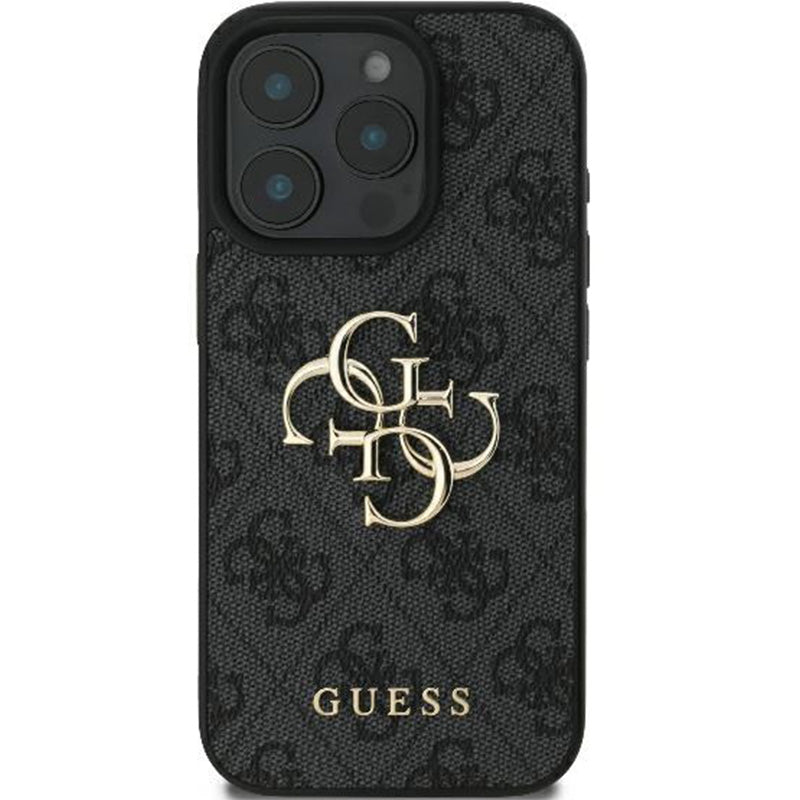 Handyhülle für iPhone 16 Pro Max, Guess Hardcase 4G Big Metal Logo, Schwarz