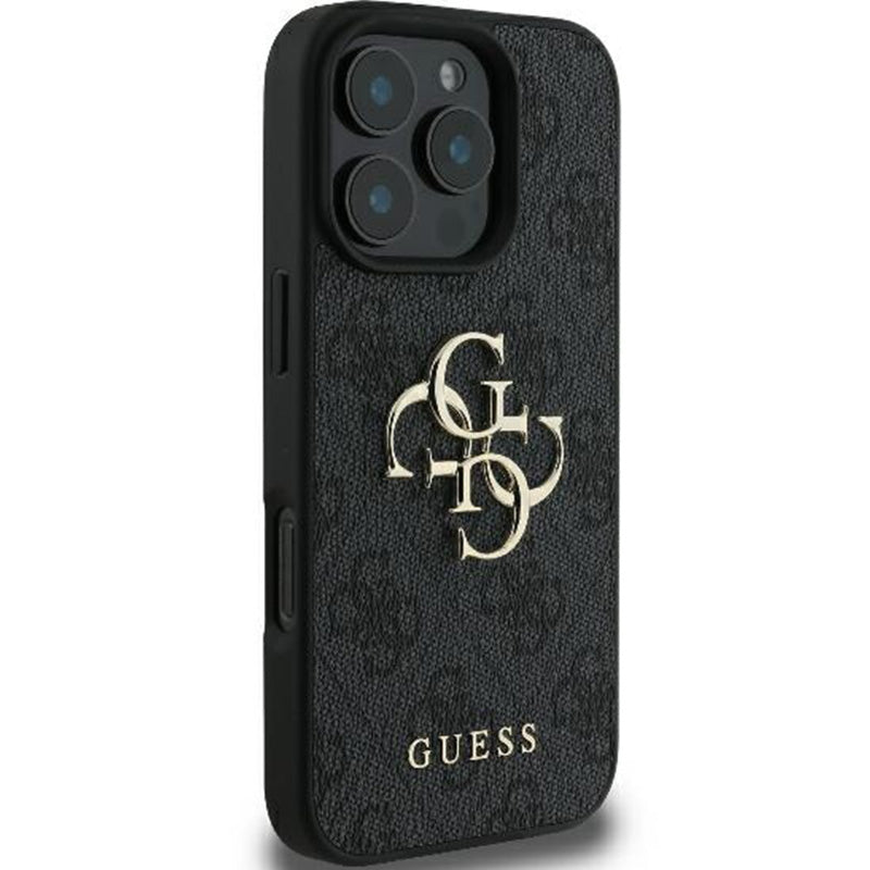 Handyhülle für iPhone 16 Pro Max, Guess Hardcase 4G Big Metal Logo, Schwarz