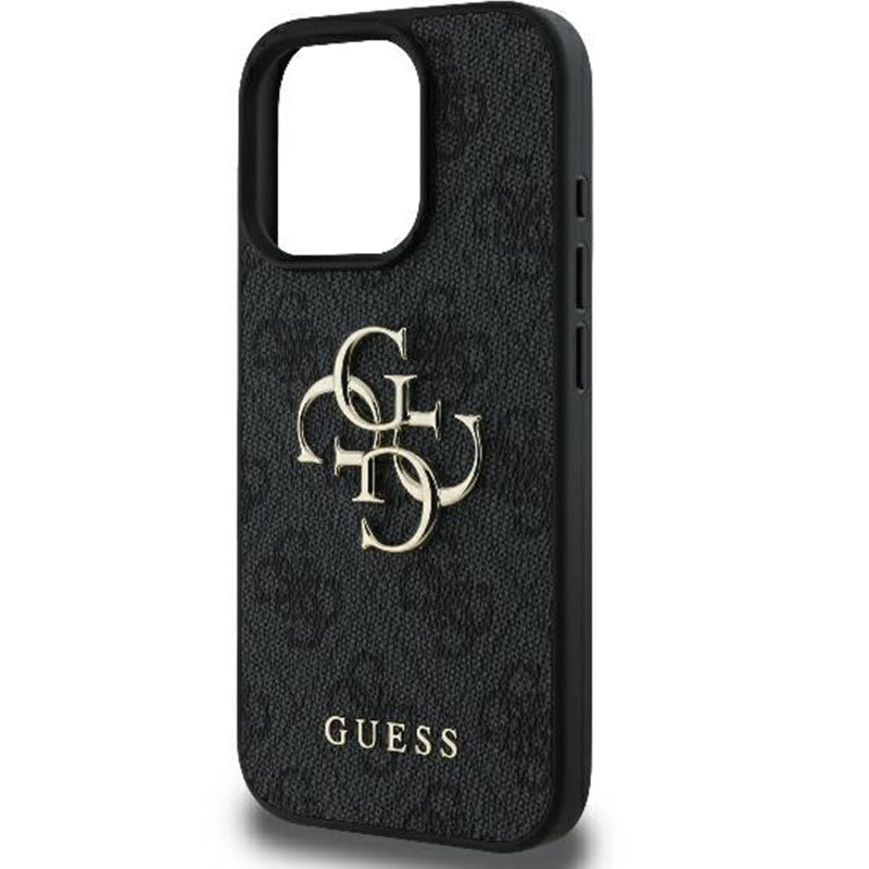 Handyhülle für iPhone 16 Pro Max, Guess Hardcase 4G Big Metal Logo, Schwarz