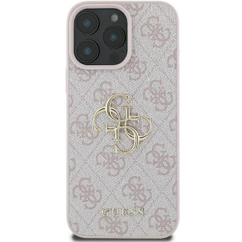 Handyhülle für iPhone 16 Pro, Guess Hardcase 4G Big Metal Logo, Rosa