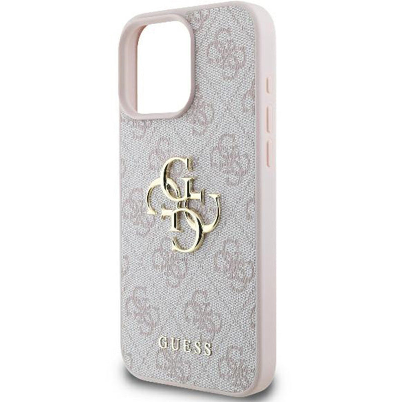 Handyhülle für iPhone 16 Pro, Guess Hardcase 4G Big Metal Logo, Rosa