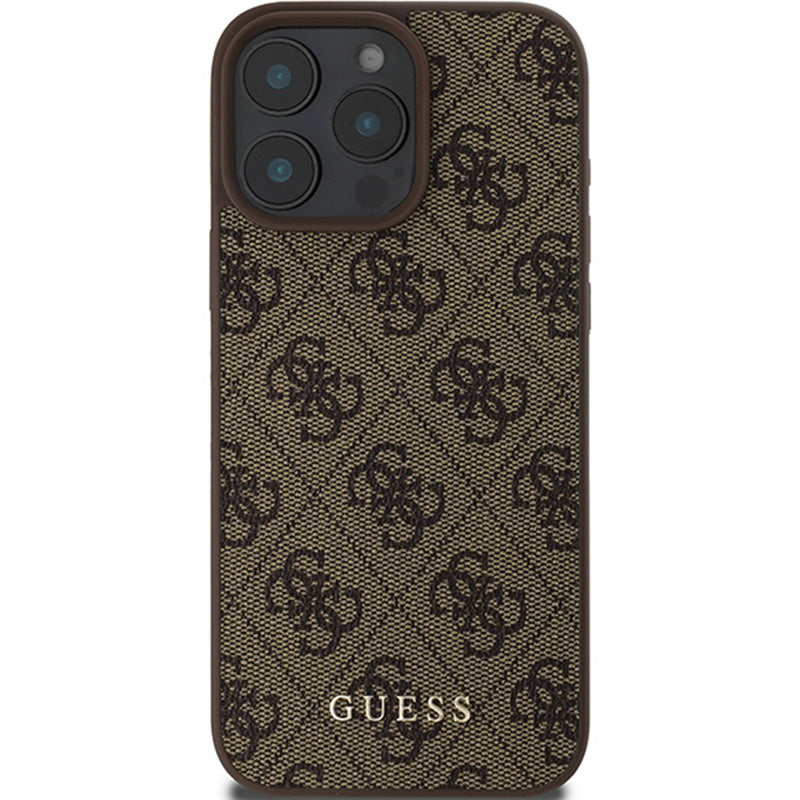 Handyhülle für iPhone 16 Pro Max, Guess Hardcase 4G Classic, Braun