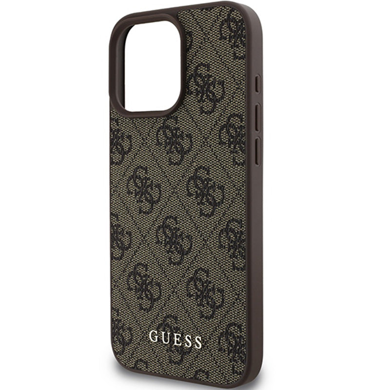Handyhülle für iPhone 16 Pro Max, Guess Hardcase 4G Classic, Braun