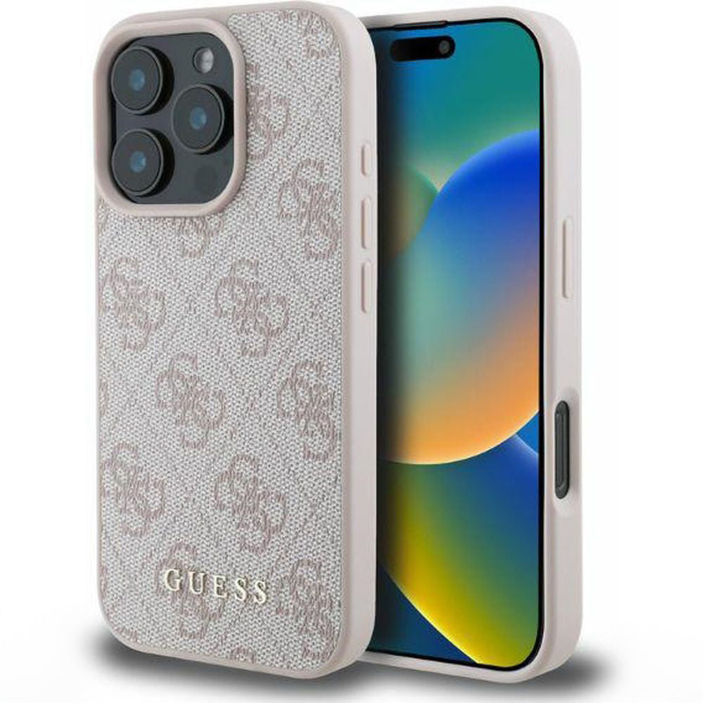 Handyhülle für iPhone 16 Pro, Guess Hardcase 4G Classic, Rosa