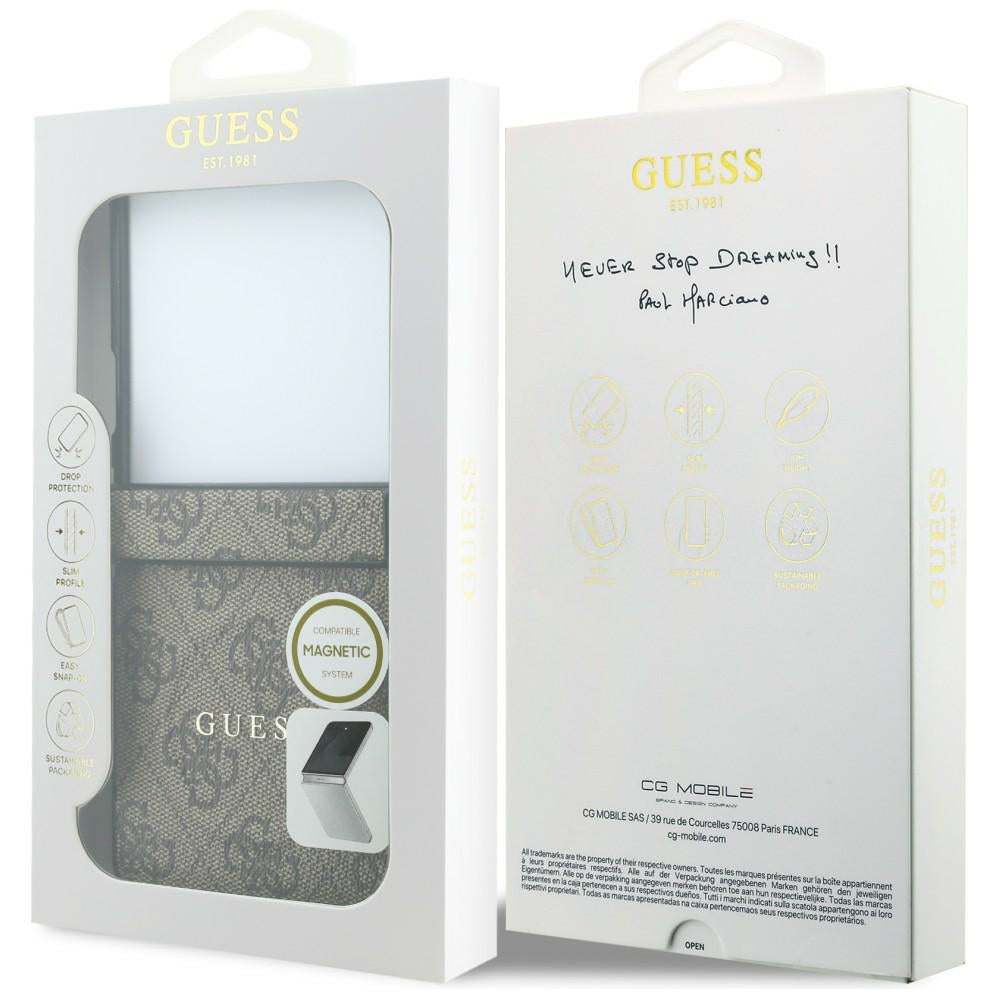 Handyhülle Guess Hardcase 4G Classic MagSafe für Galaxy Z Flip8 mit MagSafe, Braun