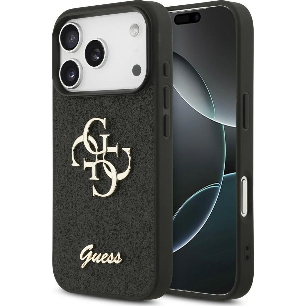 Handyhülle Guess Hardcase Fixed Glitter für iPhone 18 Pro Max / 17 Pro Max, Schwarz
