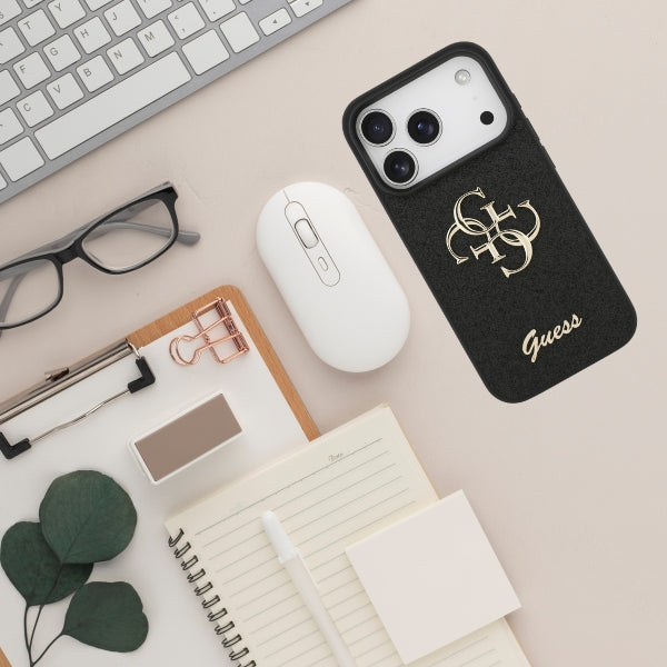 Handyhülle Guess Hardcase Fixed Glitter für iPhone 18 Pro Max / 17 Pro Max, Schwarz