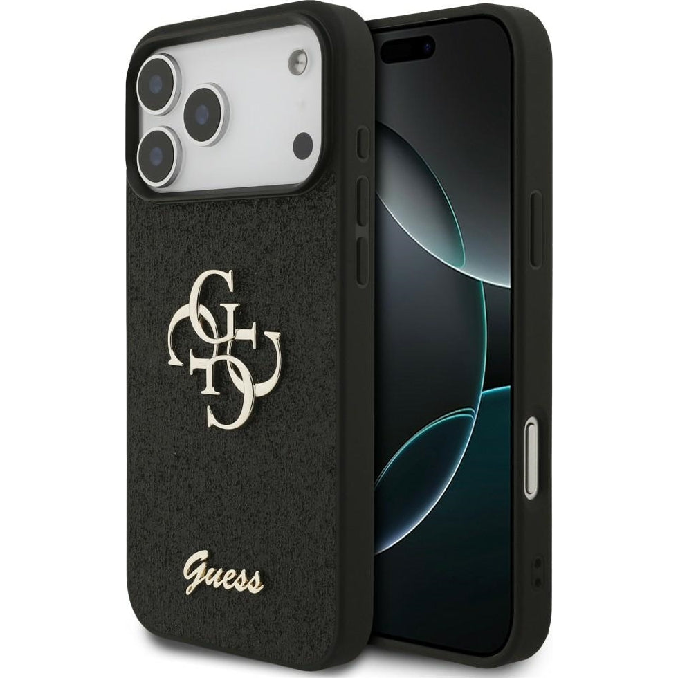 Handyhülle Guess Hardcase Fixed Glitter für iPhone 18 Pro / 17 Pro, Schwarz