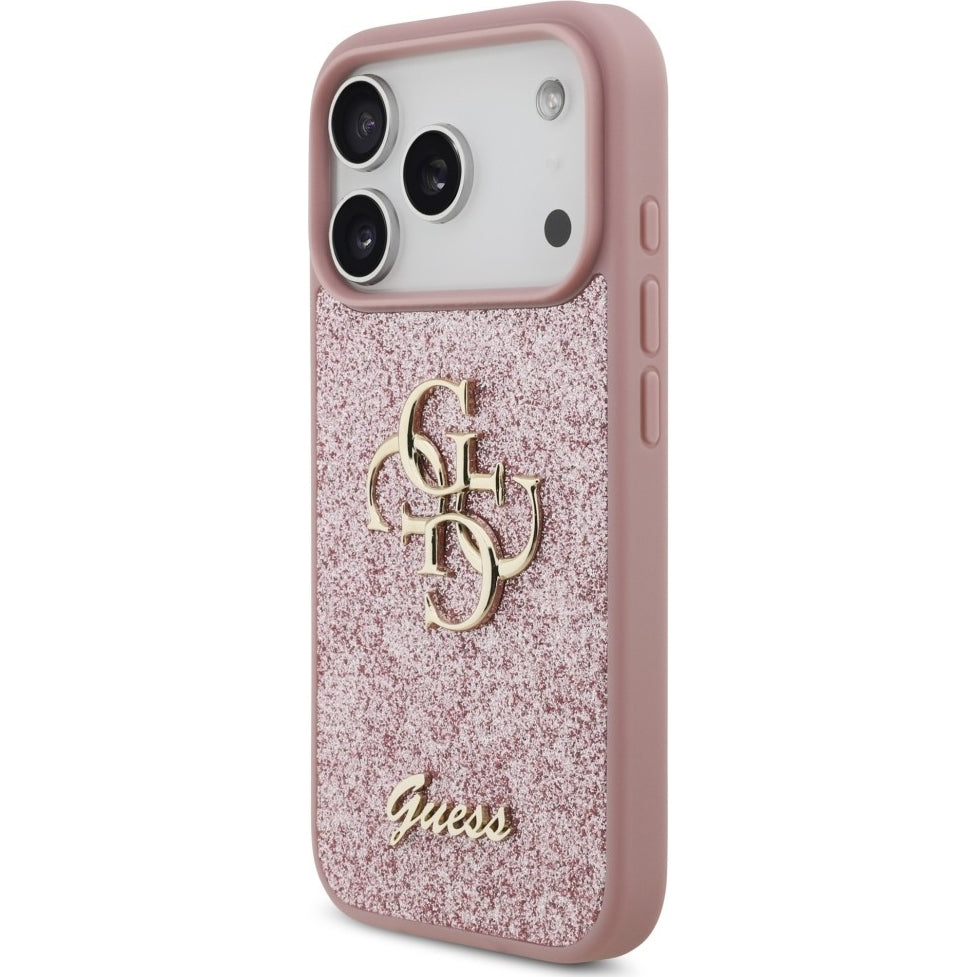 Handyhülle Guess Hardcase Fixed Glitter für iPhone 18 Pro / 17 Pro, Rosa