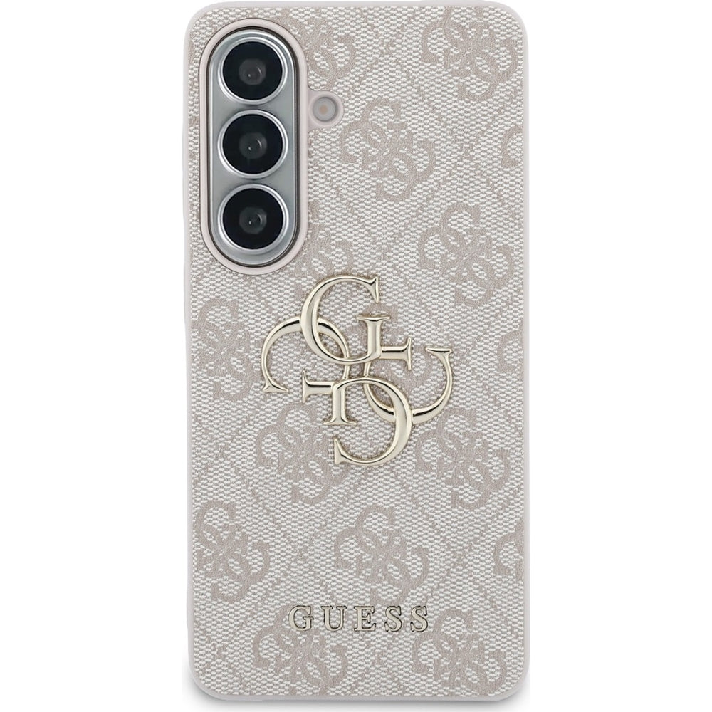 Handyhülle für Galaxy S26, Guess Hardcase Leather, Rosa mit Big Logo Guess