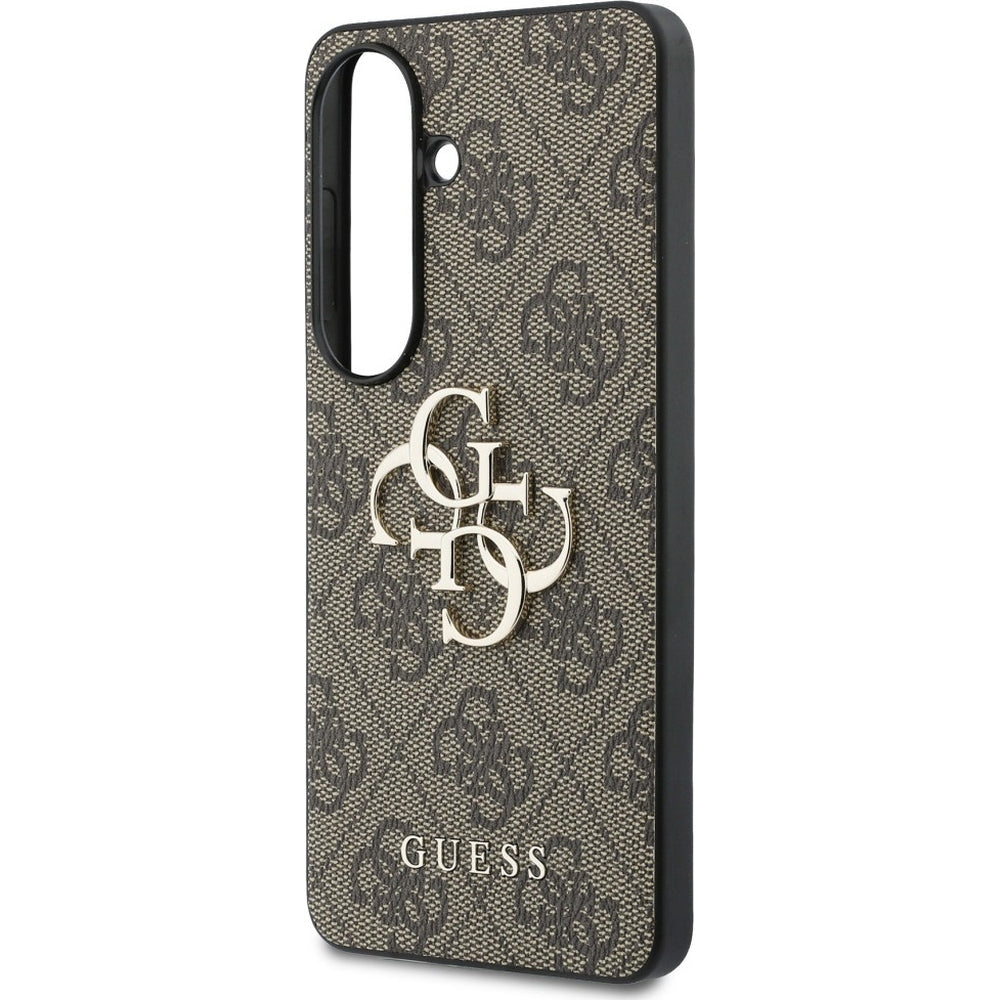 Handyhülle für Galaxy S26 Plus, Guess Hardcase Leather, Braun mit Big Logo Guess