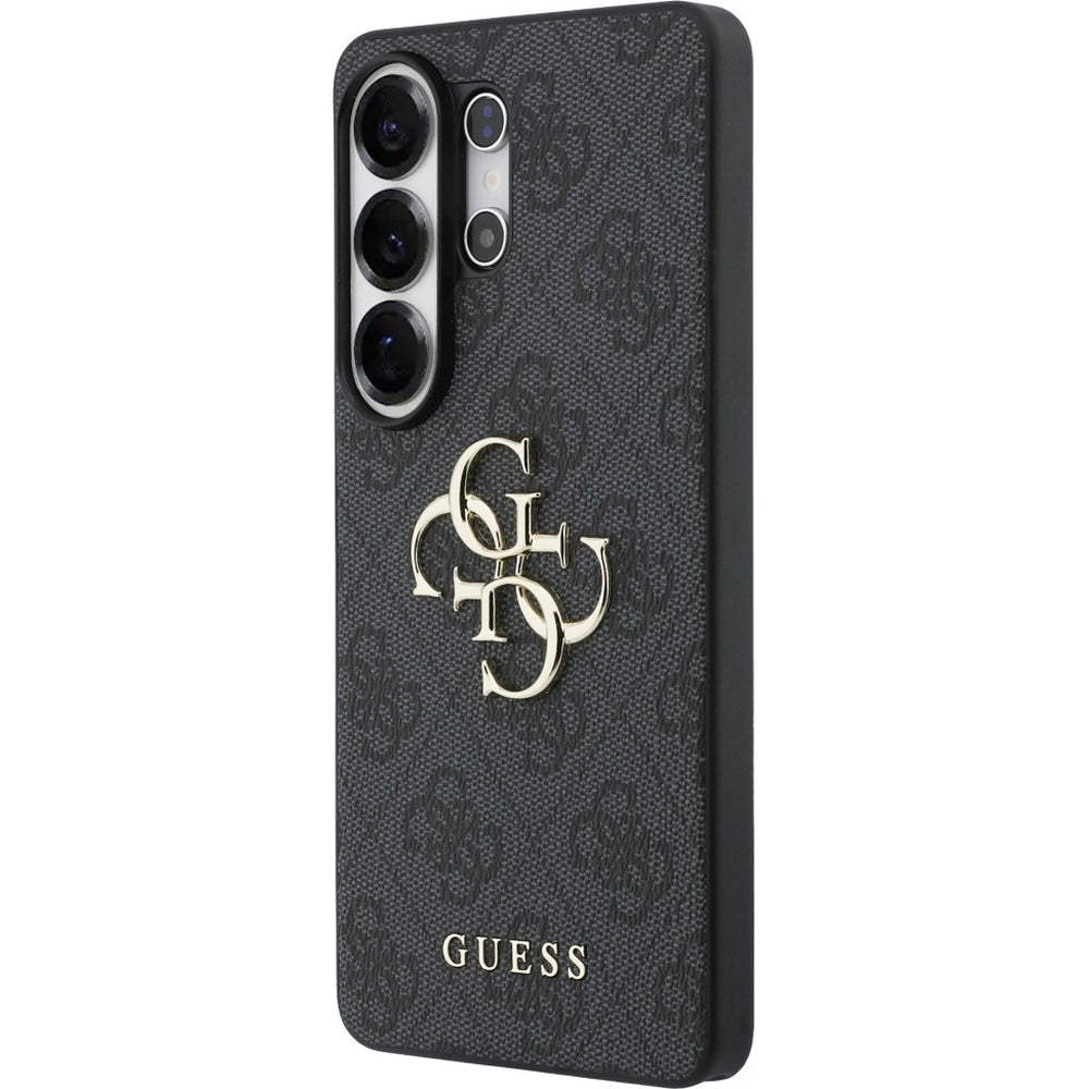 Handyhülle für Galaxy S26 Ultra, Guess Hardcase Leather, Schwarz mit Big Logo Guess