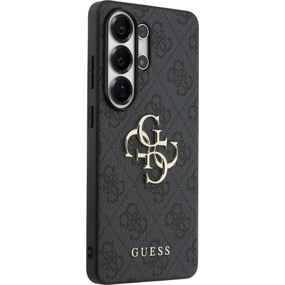 Handyhülle für Galaxy S26 Ultra, Guess Hardcase Leather, Schwarz mit Big Logo Guess