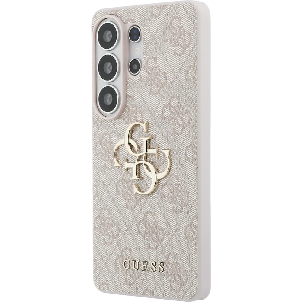 Handyhülle für Galaxy S26 Ultra, Guess Hardcase Leather, Rosa mit Big Logo Guess