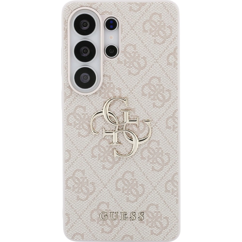 Handyhülle für Galaxy S26 Ultra, Guess Hardcase Leather, Rosa mit Big Logo Guess