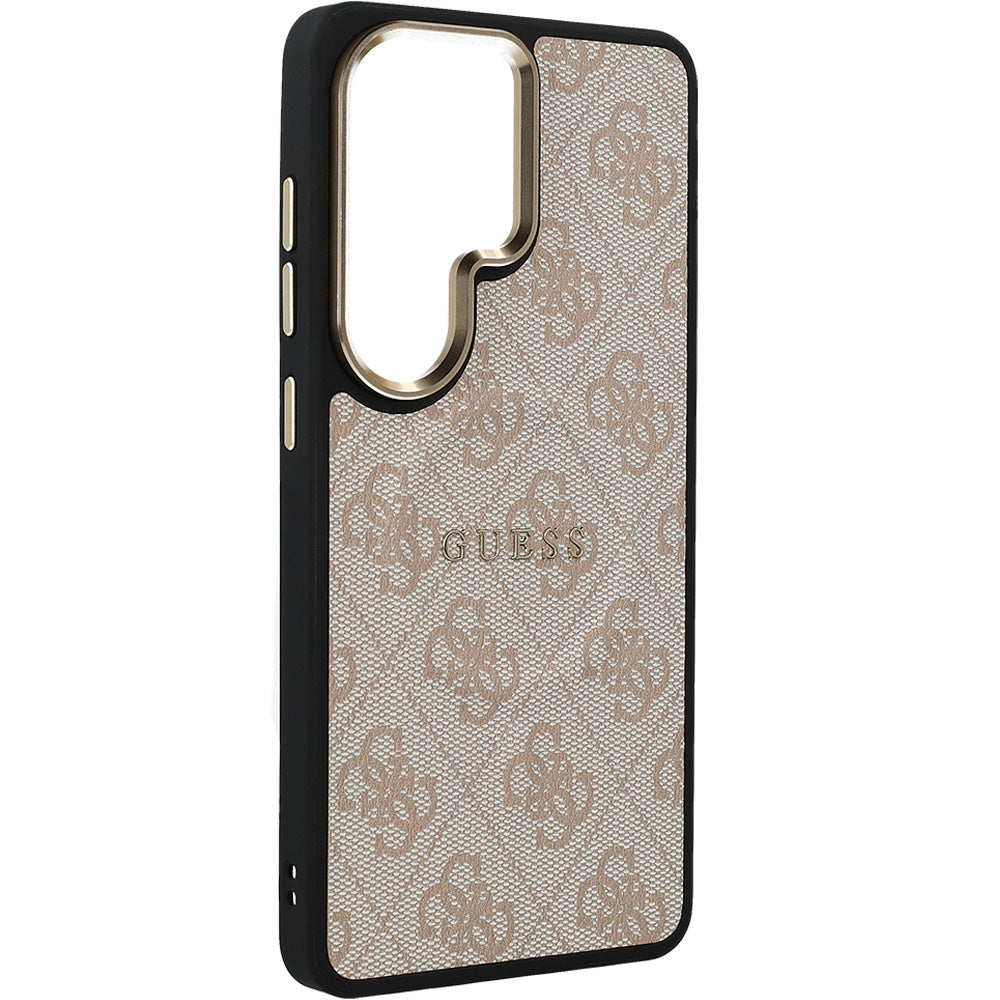 Handyhülle für Galaxy S26 Ultra, Guess Hardcase Leather Logo MagSafe, Rosa mit Classic Logo Guess
