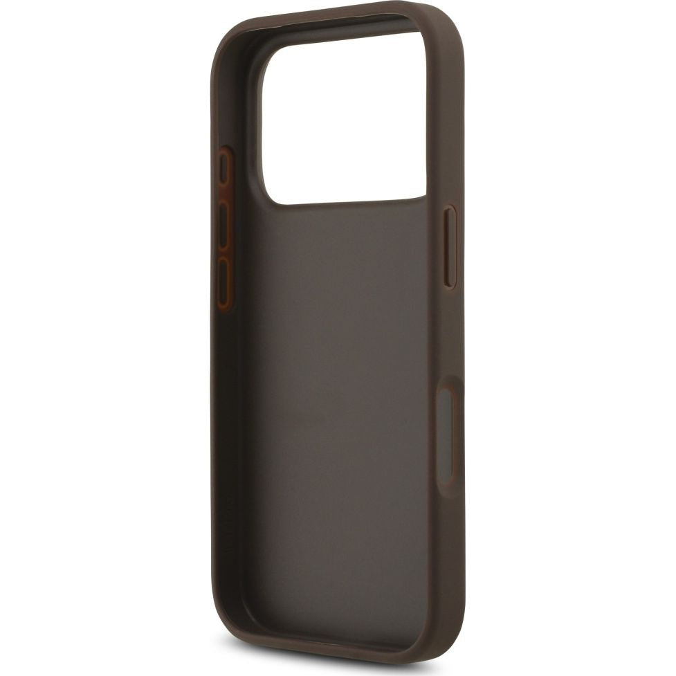 Handyhülle für iPhone 18 Pro / 17 Pro, Guess Hardcase 4G Big Metal Logo, Braun