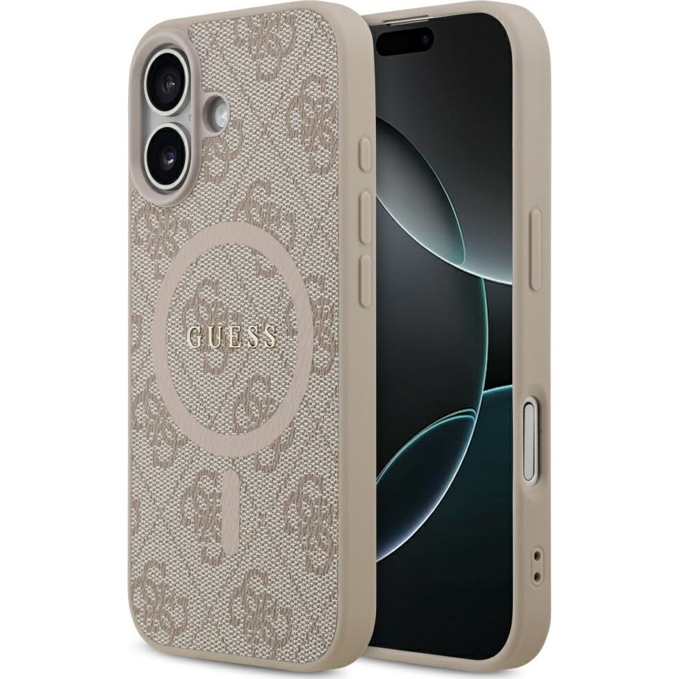 Handyhülle für iPhone 17, Guess Hardcase 4G Ring Classic Logo mit MagSafe, Rosa