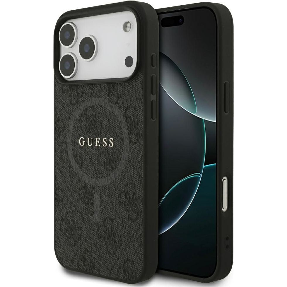 Handyhülle für iPhone 18 Pro Max / 17 Pro Max, Guess Hardcase 4G Ring Classic Logo mit MagSafe, Schwarz