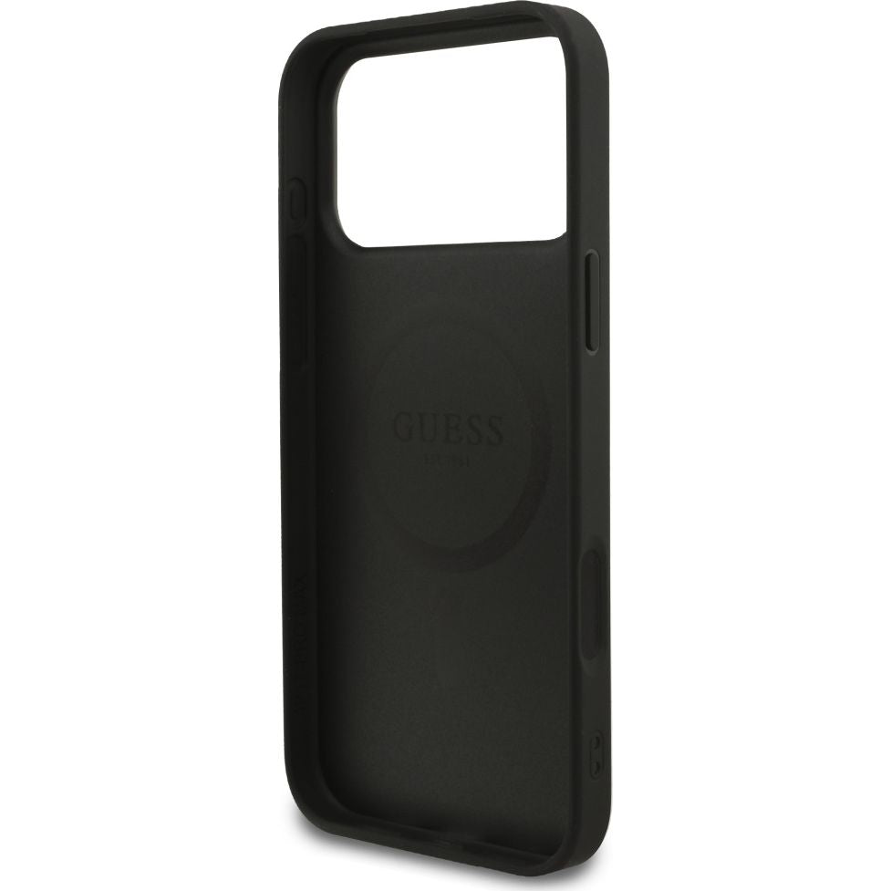 Handyhülle für iPhone 18 Pro Max / 17 Pro Max, Guess Hardcase 4G Ring Classic Logo mit MagSafe, Schwarz