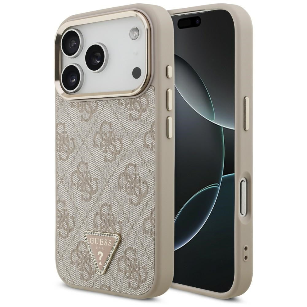 Handyhülle für iPhone 18 Pro / 17 Pro, Guess 4G Triangle Logo mit MagSafe, Rosa
