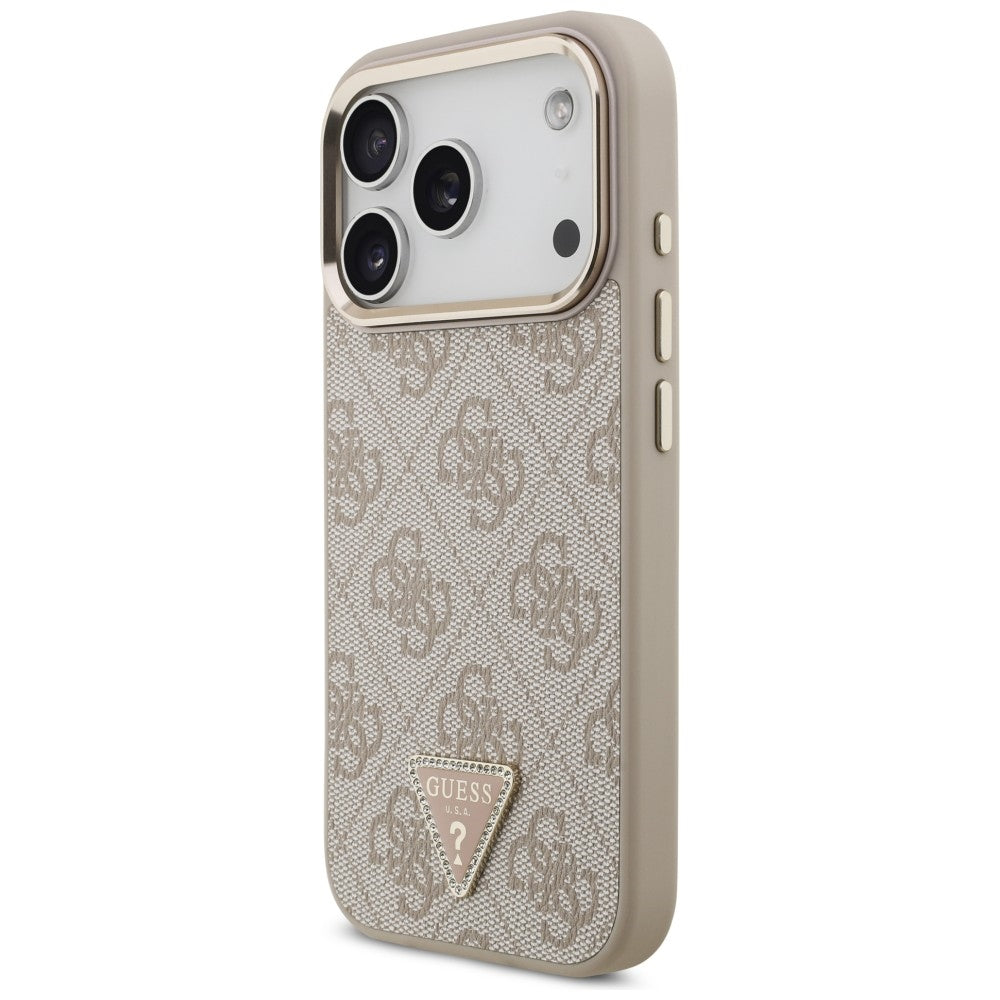 Handyhülle für iPhone 18 Pro / 17 Pro, Guess 4G Triangle Logo mit MagSafe, Rosa