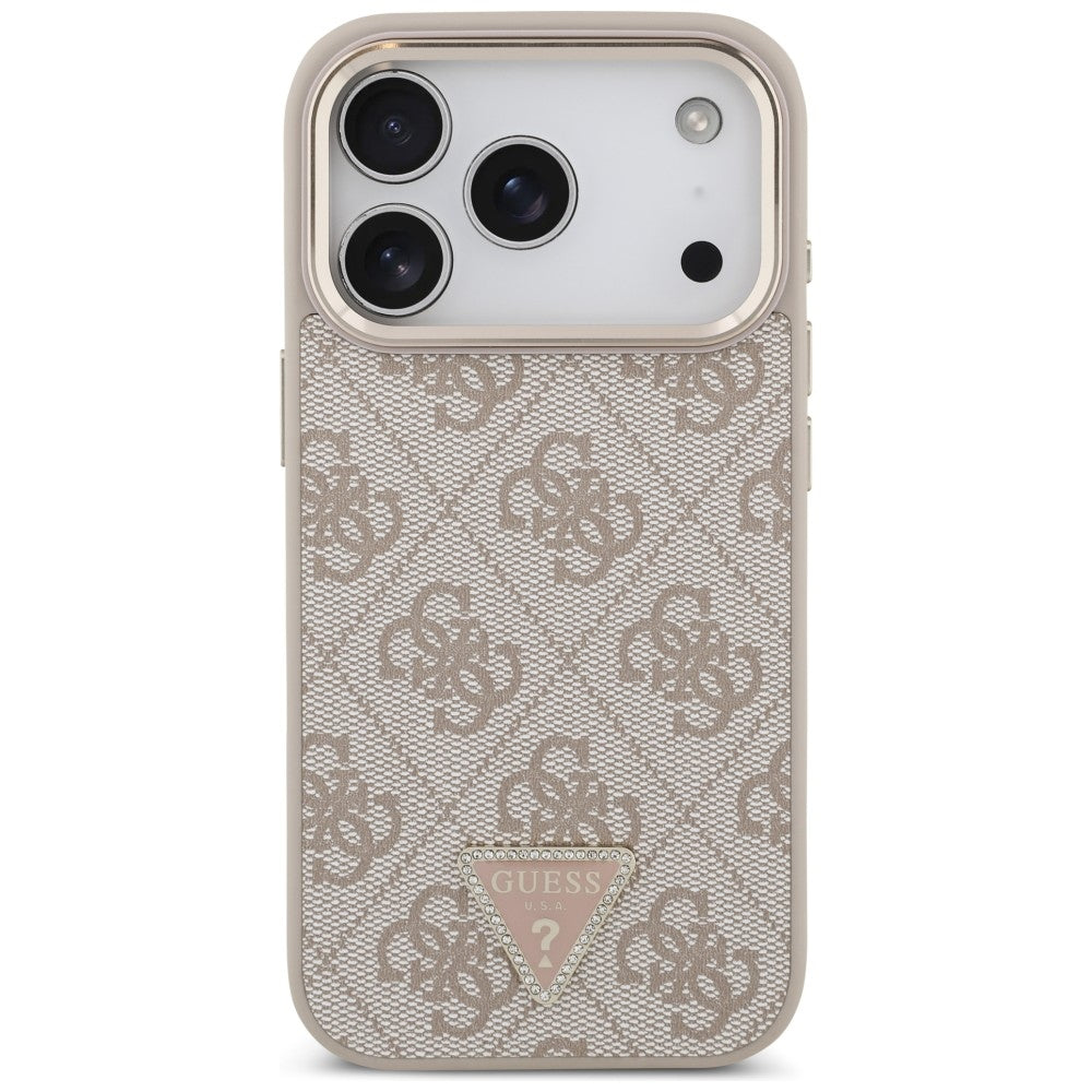 Handyhülle für iPhone 18 Pro / 17 Pro, Guess 4G Triangle Logo mit MagSafe, Rosa