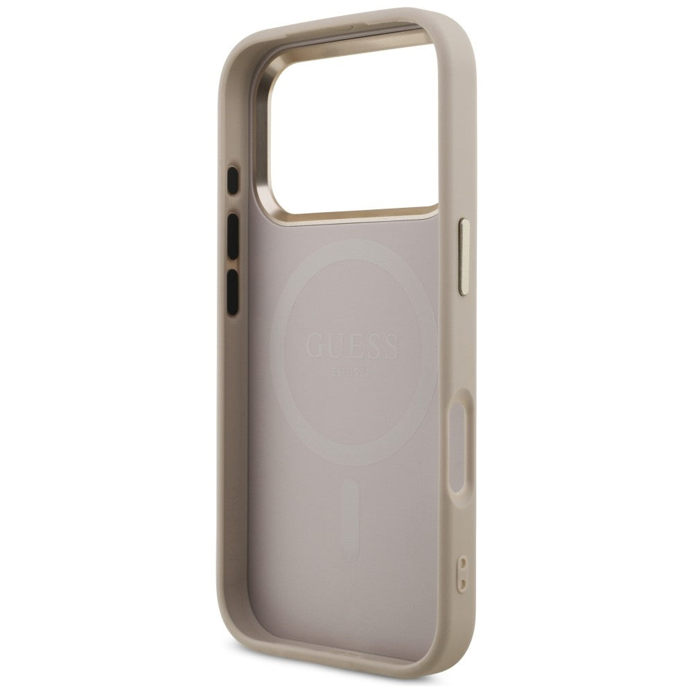 Handyhülle für iPhone 18 Pro / 17 Pro, Guess 4G Triangle Logo mit MagSafe, Rosa