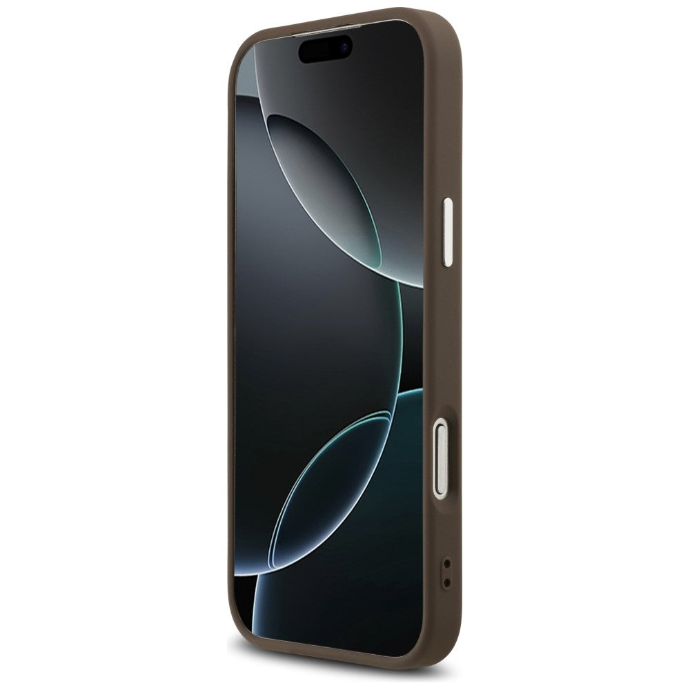 Handyhülle für iPhone 18 Pro Max / 17 Pro Max, Guess 4G Triangle Logo mit MagSafe, Braun