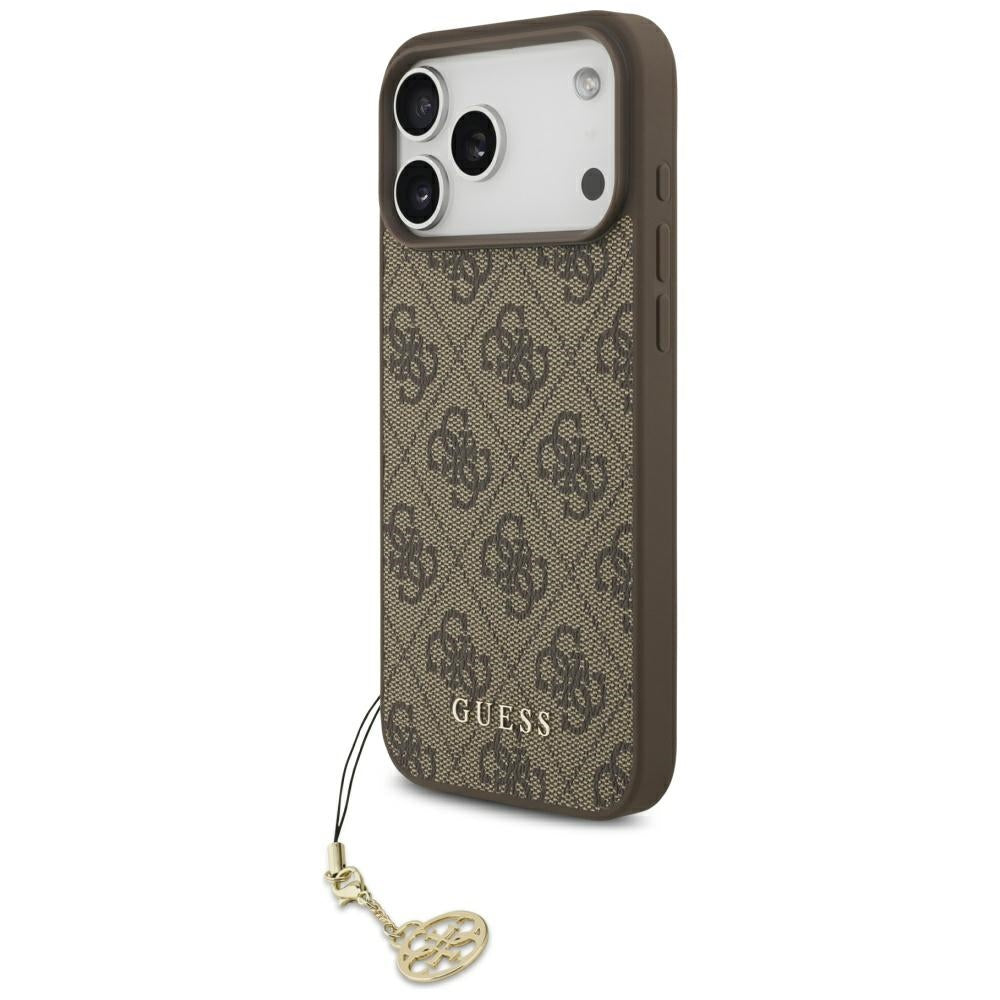 Handyhülle für iPhone 17 Pro Max, Guess 4G Charms Collection, Braun