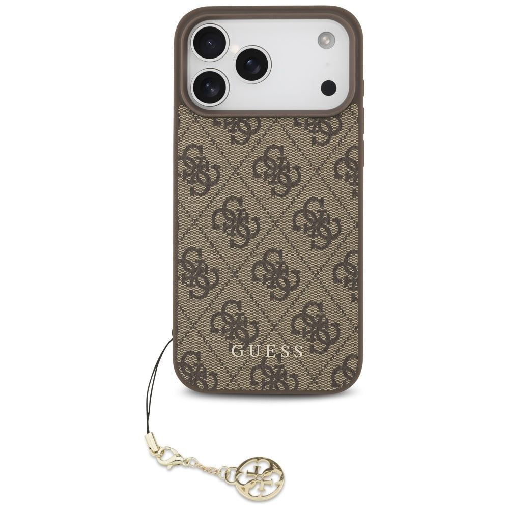Handyhülle für iPhone 17 Pro Max, Guess 4G Charms Collection, Braun