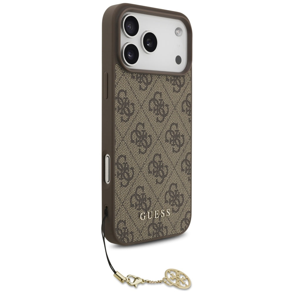 Handyhülle für iPhone 17 Pro Max, Guess 4G Charms Collection, Braun