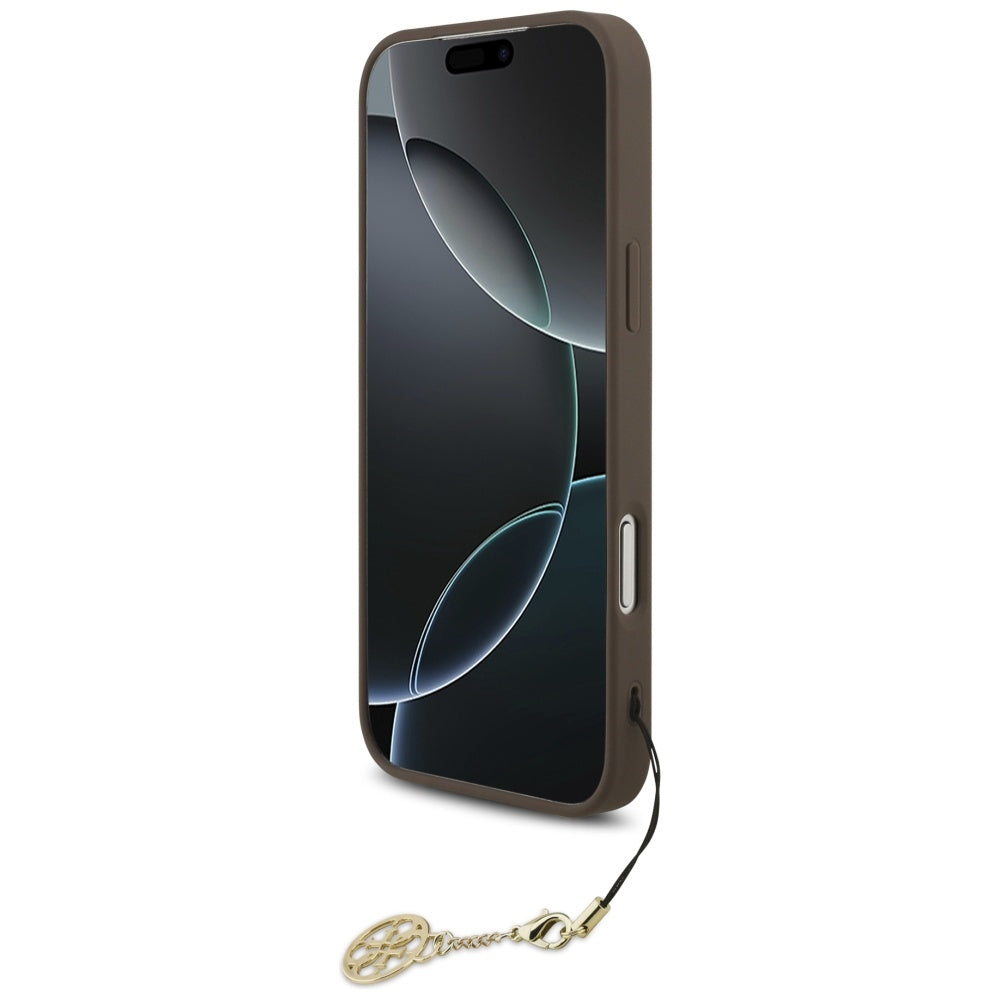 Handyhülle für iPhone 17 Pro Max, Guess 4G Charms Collection, Braun