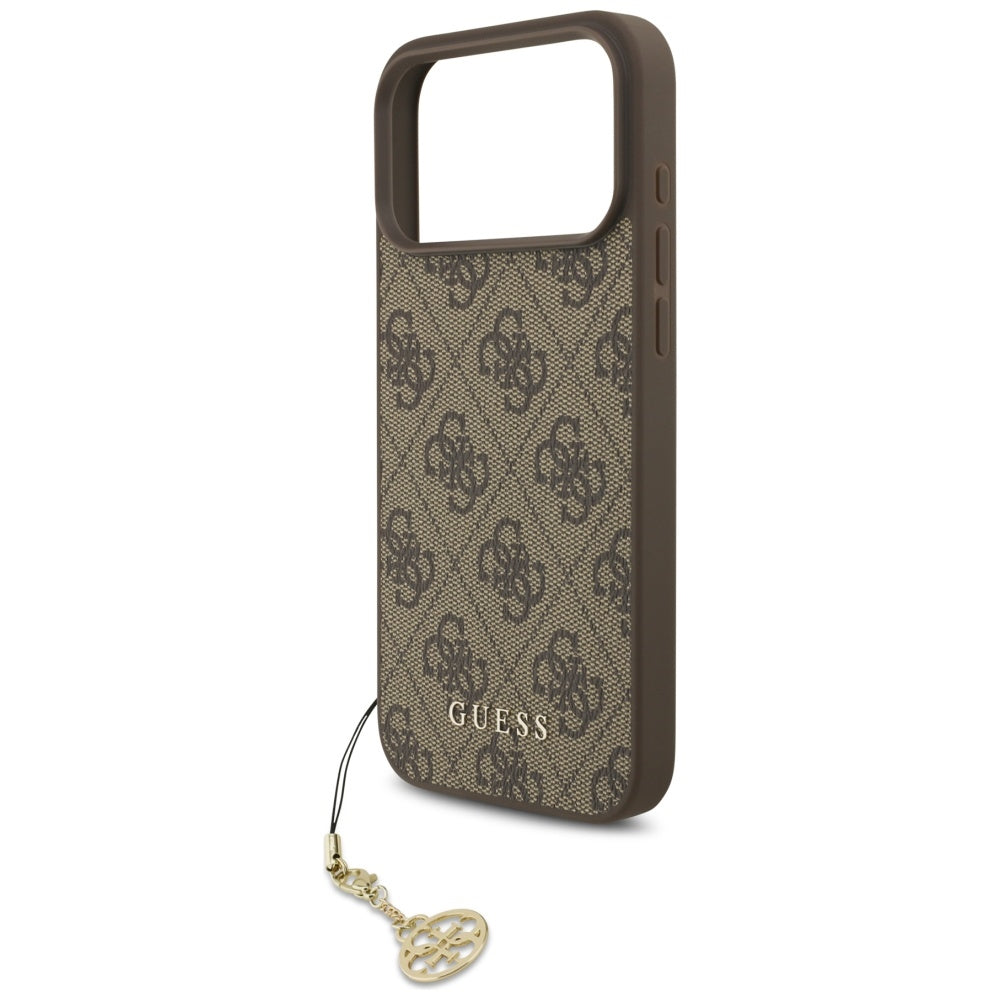 Handyhülle für iPhone 17 Pro Max, Guess 4G Charms Collection, Braun