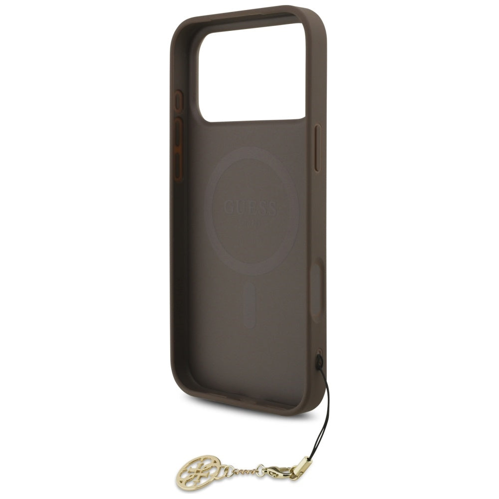 Handyhülle für iPhone 17 Pro Max, Guess 4G Charms Collection, Braun