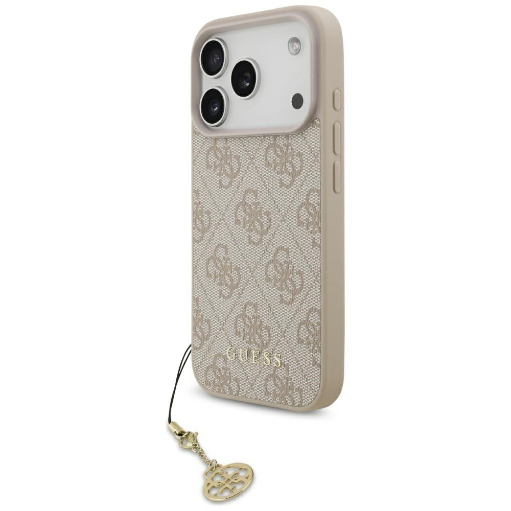 Handyhülle für iPhone 18 Pro / 17 Pro, Guess 4G Charms Collection, Rosa