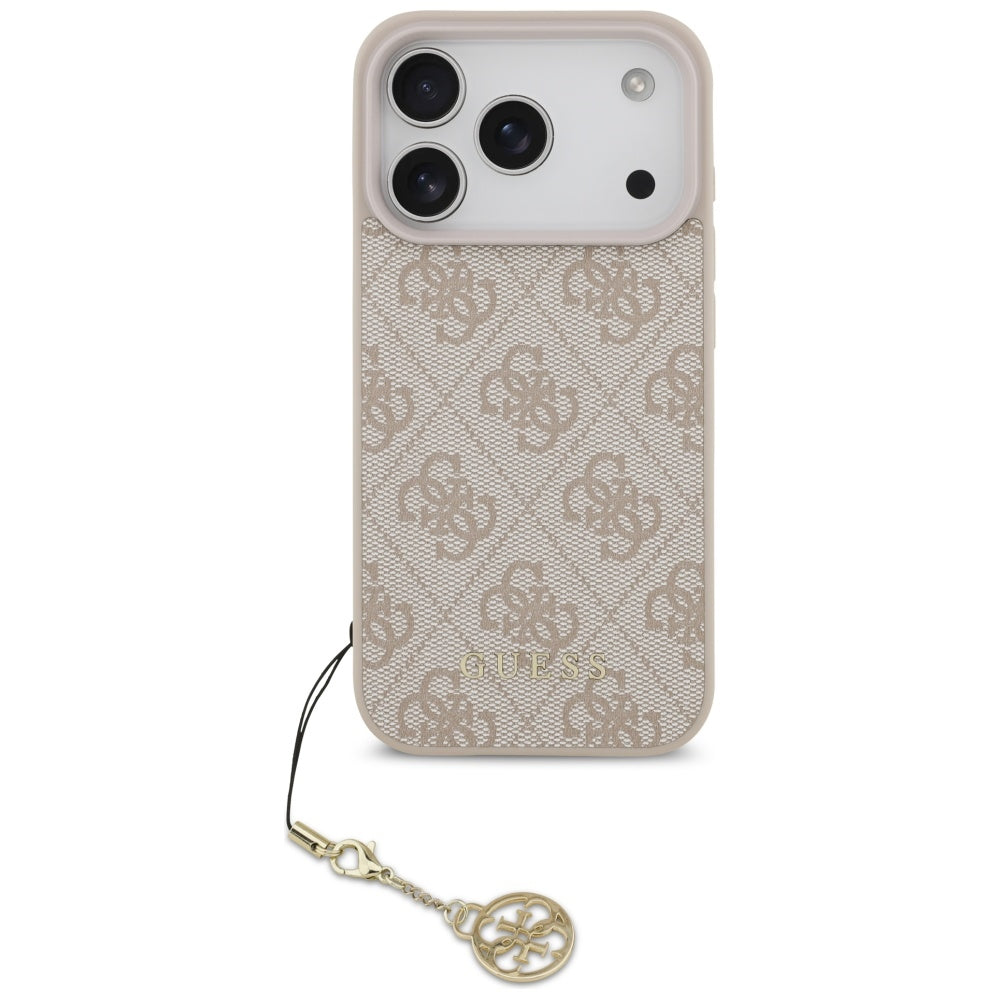 Handyhülle für iPhone 18 Pro / 17 Pro, Guess 4G Charms Collection, Rosa